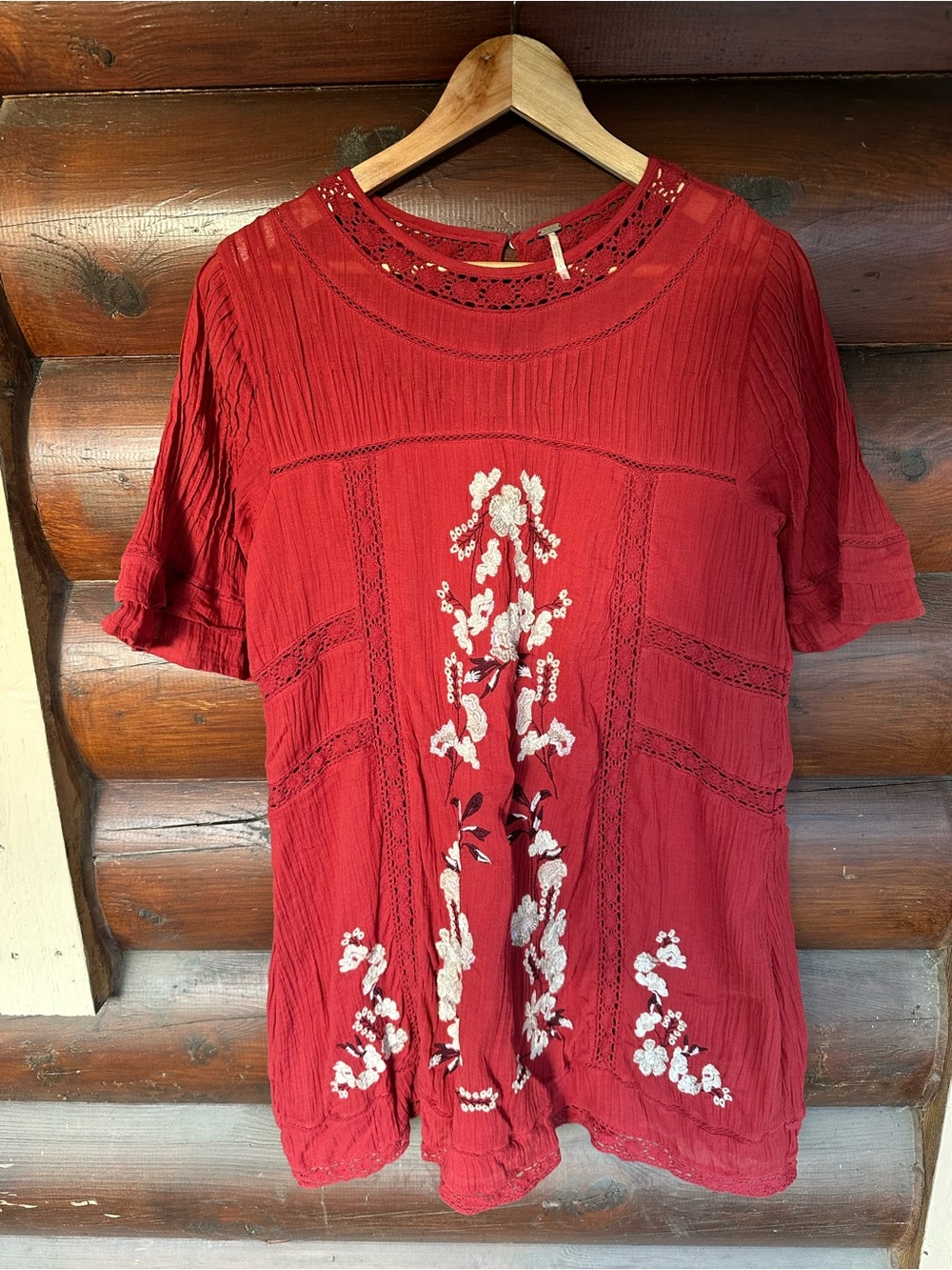 Free People Embroidered Floral Mini dress, boho, artistic